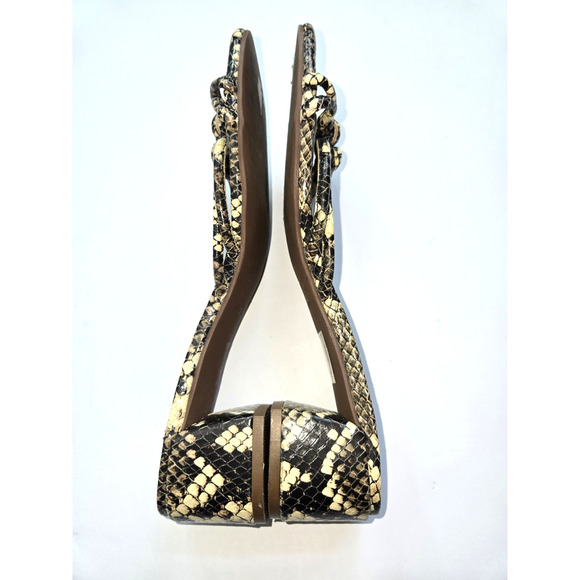 Free‎ People Petra Size 36 US 6 Slip On Heel Sandals Strappy Python Snake Print - Picture 5 of 10